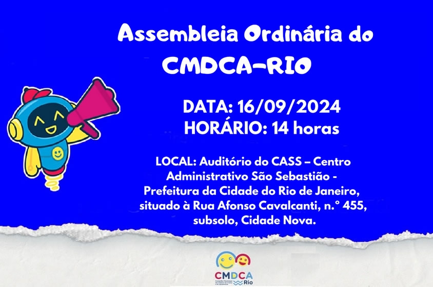 SSEMBLEIA ORDINÁRIA DO CMDCA-RIO: Setembro 2024